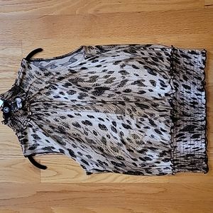 Sere Nade Animal Print Bubble Hem Tank Top L
